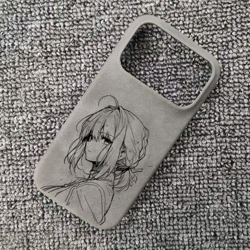 FGO呆毛王线条吾王Saber肤感羊巴皮磁吸手机壳适用于iphone17pro苹果华为P70小米15红米三星S25一加15荣耀500