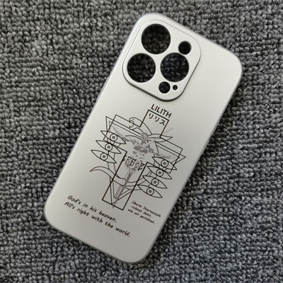 适用于苹果iphone14promaxXR78P13EVA福音战士莉莉丝电镀银手机壳