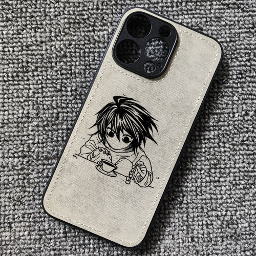 死亡笔记L周边布纹手机壳适用iphone16promax苹果华为P70MATE60小米15红米K70iqoo13一加ACE3IQOONEO9z9turbo