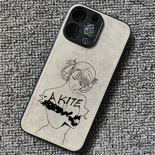 AKITE风筝砂羽梅津泰臣动漫布纹手机壳适用iphone17pro苹果14小米15红米k80华为NOVA14荣耀90一加13iqooneo10