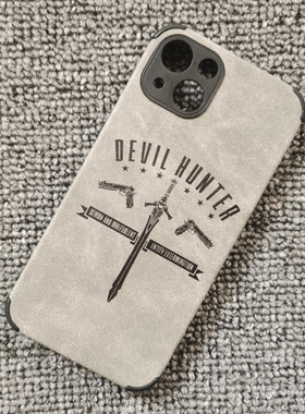 鬼泣DevilMayCry5恶魔猎人但丁手机壳适用iphone14promax苹果13vivoX80小米13红米k50鹿绒皮华为P50MATE华为P