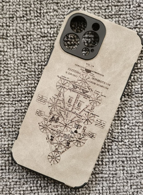 死海文书鹿绒皮手机壳适用eva福音战士iPhone16PROMAX小米13红米K6011华为P60VIVOX90OPPO三星S24