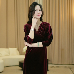 宝儿姐LEMONDISIN 慕雪 法式新款法式优雅长款连衣裙时尚气质