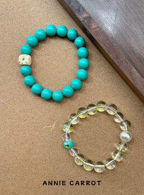 绝美中古感~天然绿松石手串