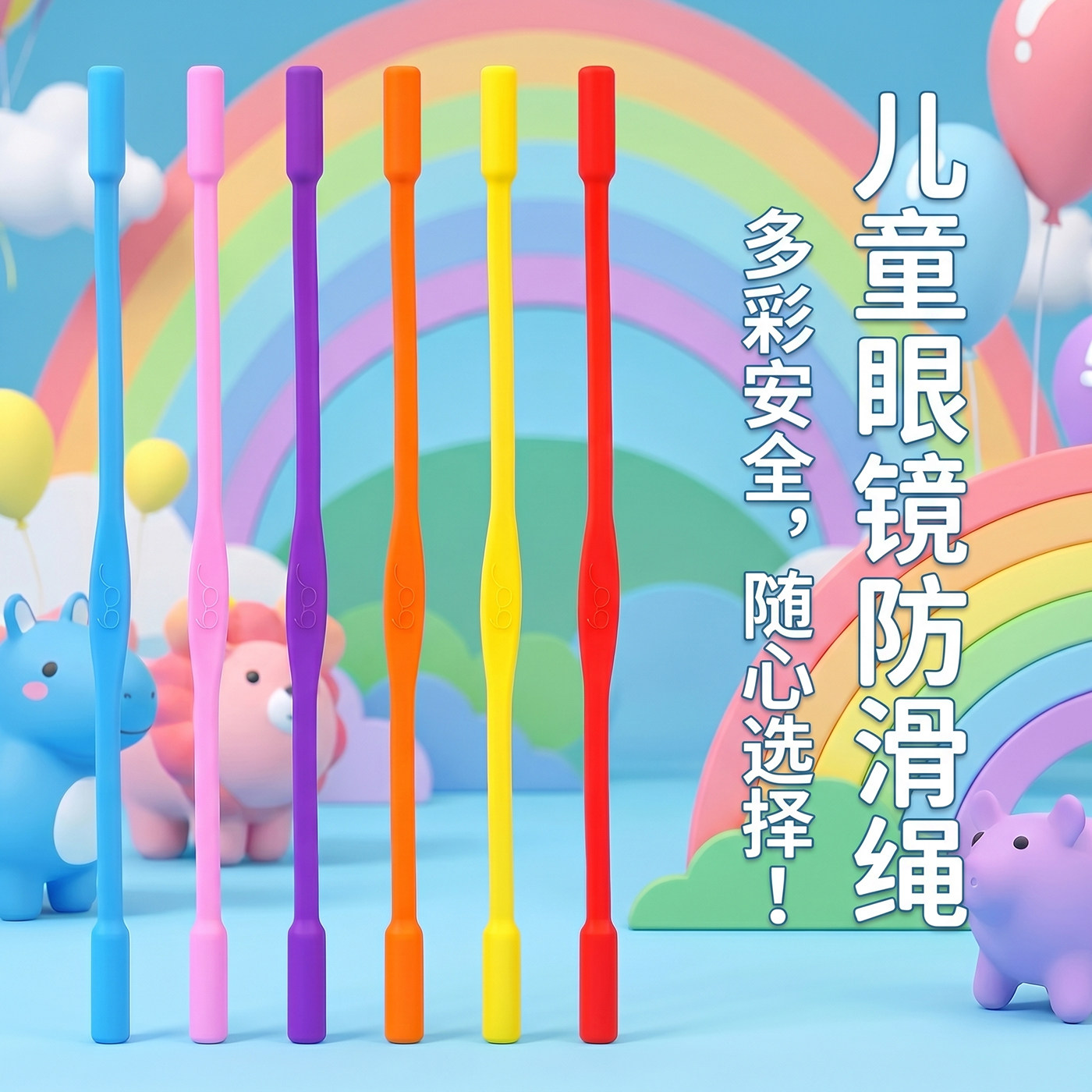 儿童眼镜弹力防滑绳运动打球跑步固定防脱落神器镜腿绑带硅胶耳勾