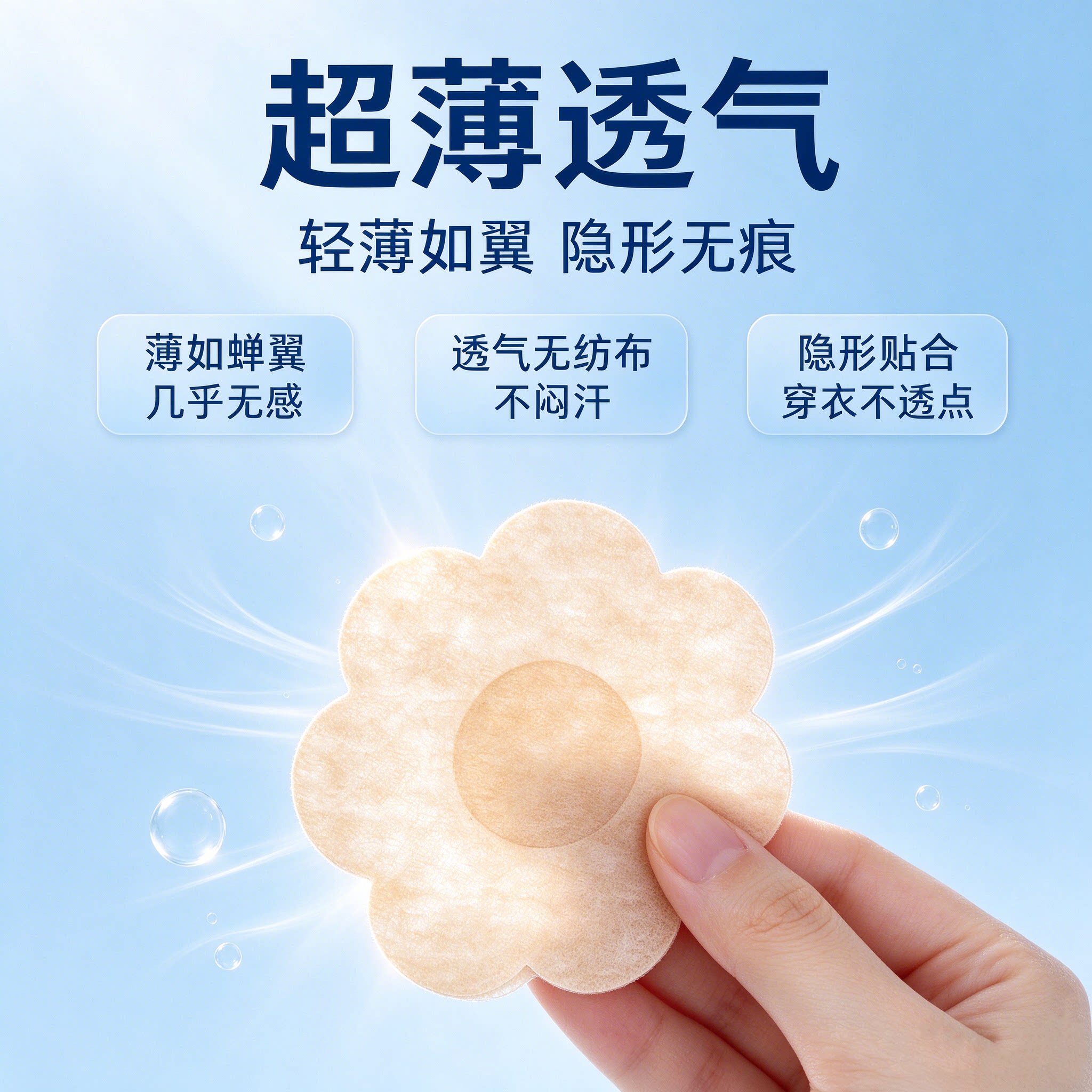 夏季一次性隐形透气防凸点乳贴