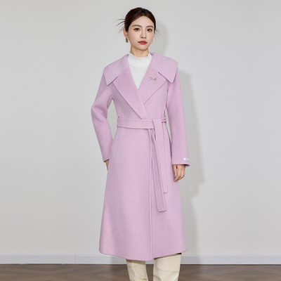 双面羊绒大衣女中长款2025秋冬新款气质翻领修身显瘦高端毛呢外套