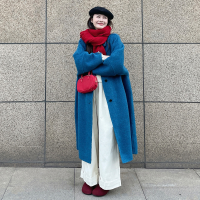 韩版气质双面羊绒大衣女