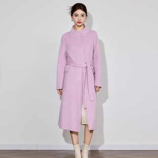 双面羊绒大衣女中长款2025秋冬新款韩系高级感气质立领羊毛呢外套