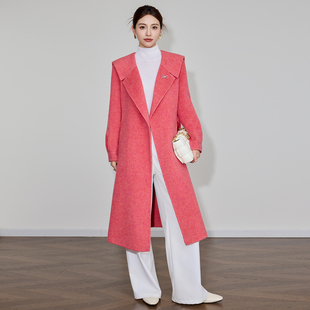 双面羊绒大衣女中长款2025年秋冬新款洋气翻领高端气质羊毛呢外套
