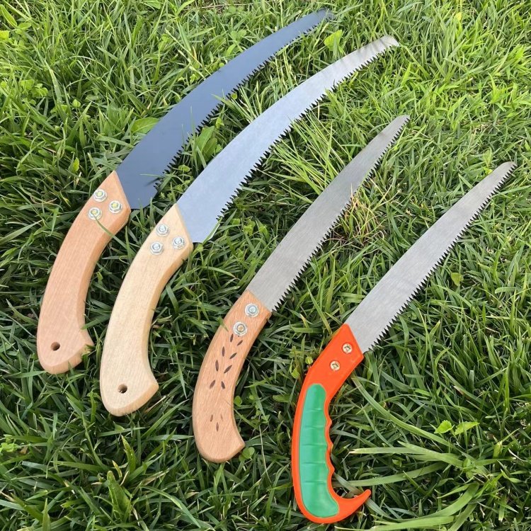 锰钢弯锯加长干湿腰锯手锯木材切割修枝两面齿锋利手柄DIY伐木锯