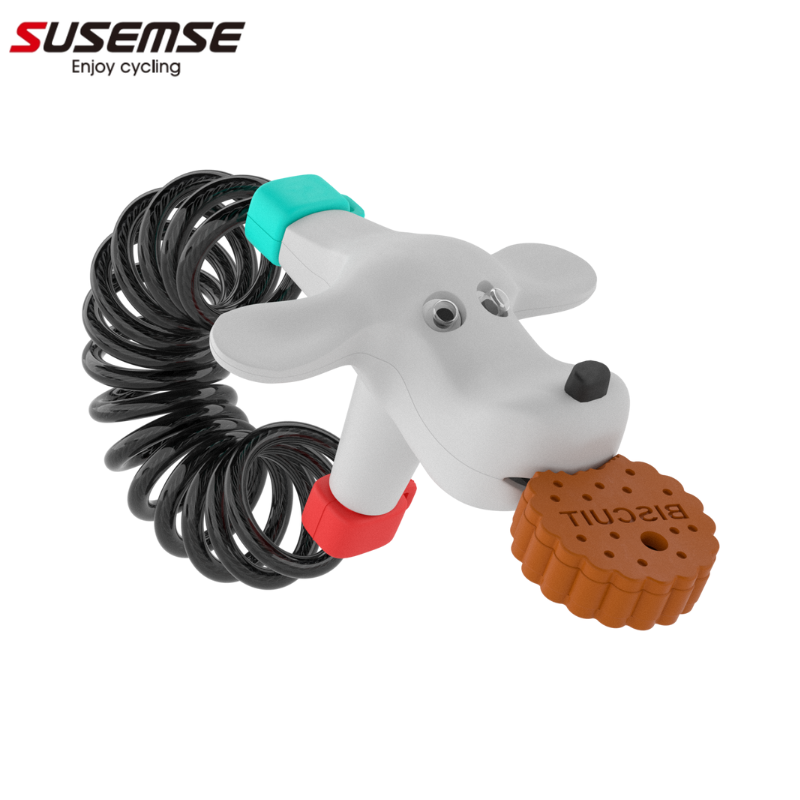 创意升级款弹簧小狗自行车防盗锁
