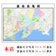 惠东县地图1.15m广东省惠州市折叠版 壁画墙贴办公室贴画装 饰画