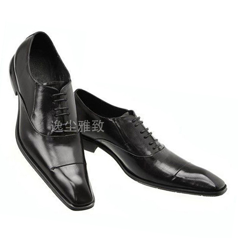 逸尘雅致日本商务风扁头演出皮鞋