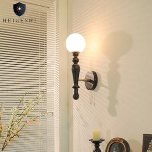 法式中古风LED壁灯美式复古卧室床头灯侘寂风客厅电视背景墙灯