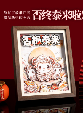 山城文创丨2027新年羊年3D剪纸相框装饰摆件春节商务活动伴手礼