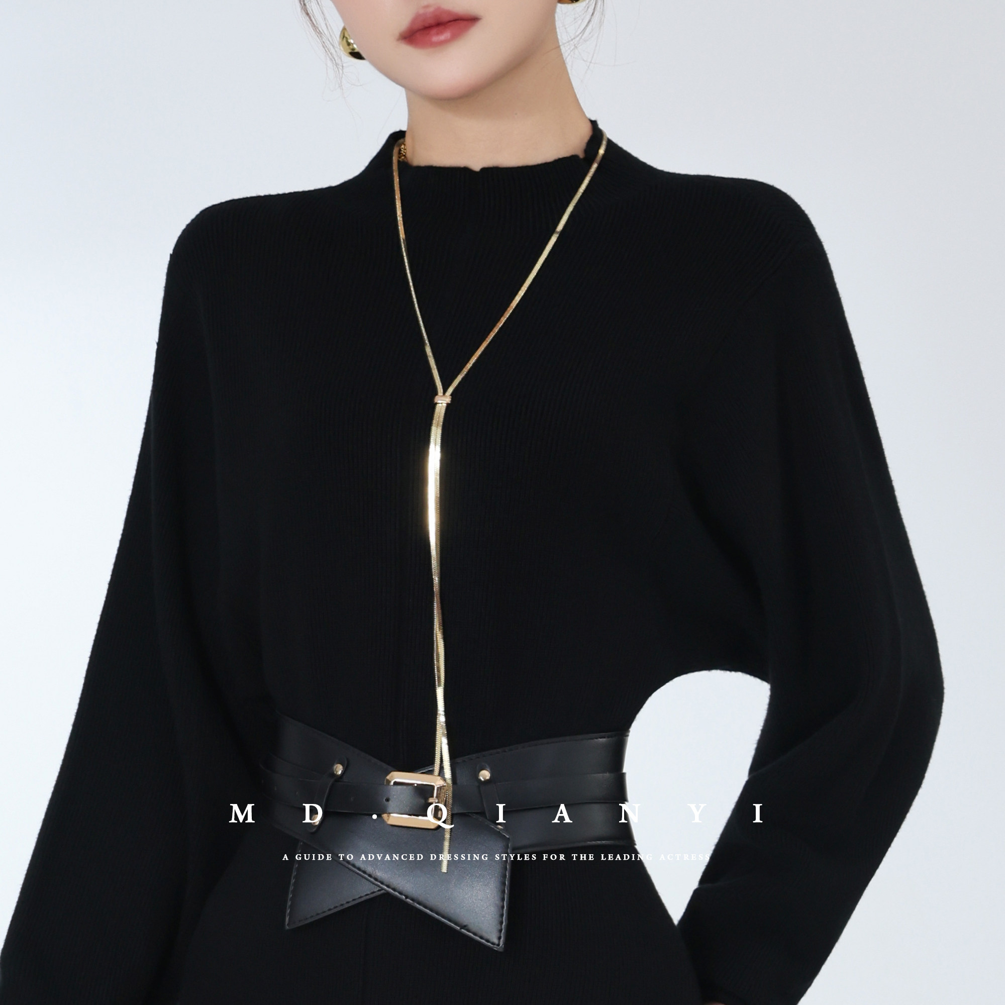 时尚百搭欧美简约锁骨链抽拉调节气质轻奢高级感毛衣链爆款时尚