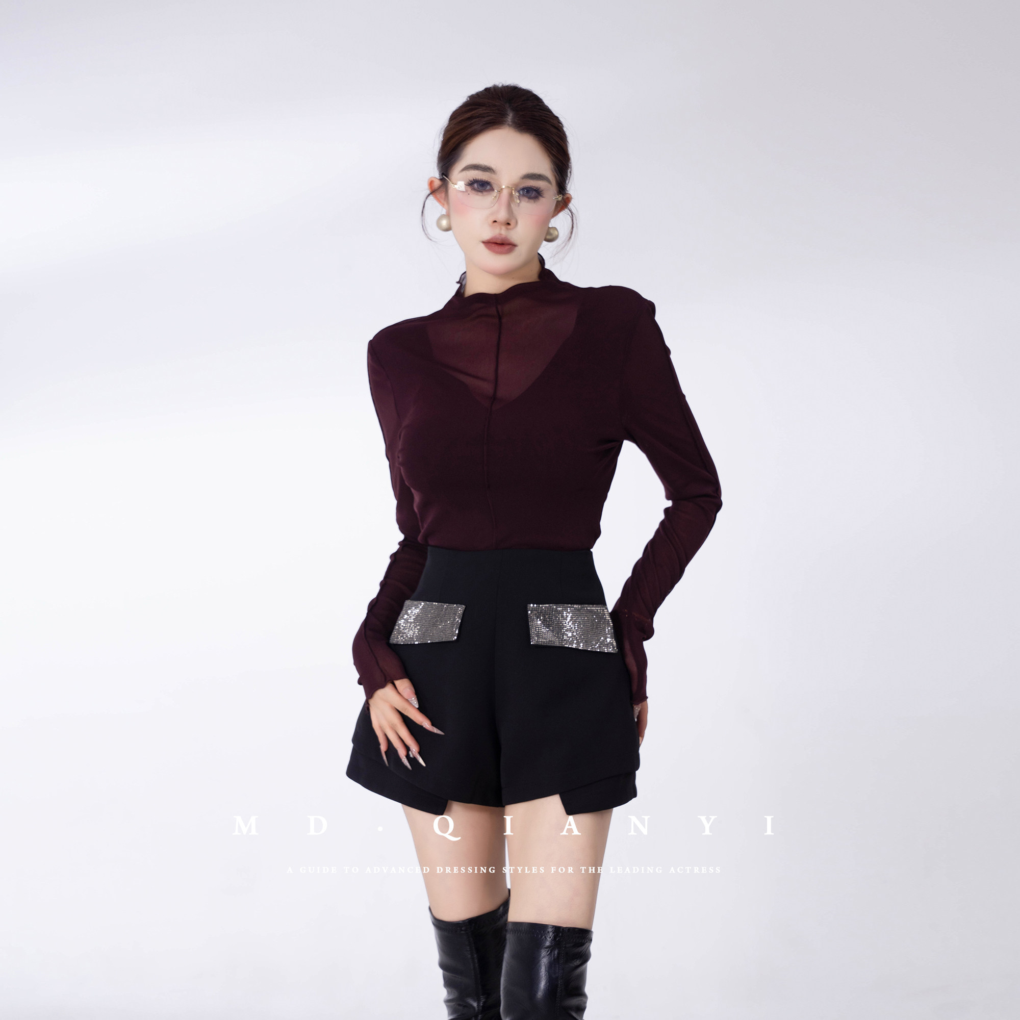 MD千亿【百搭打底】2025夏季新款显瘦气质长袖女款打底衫