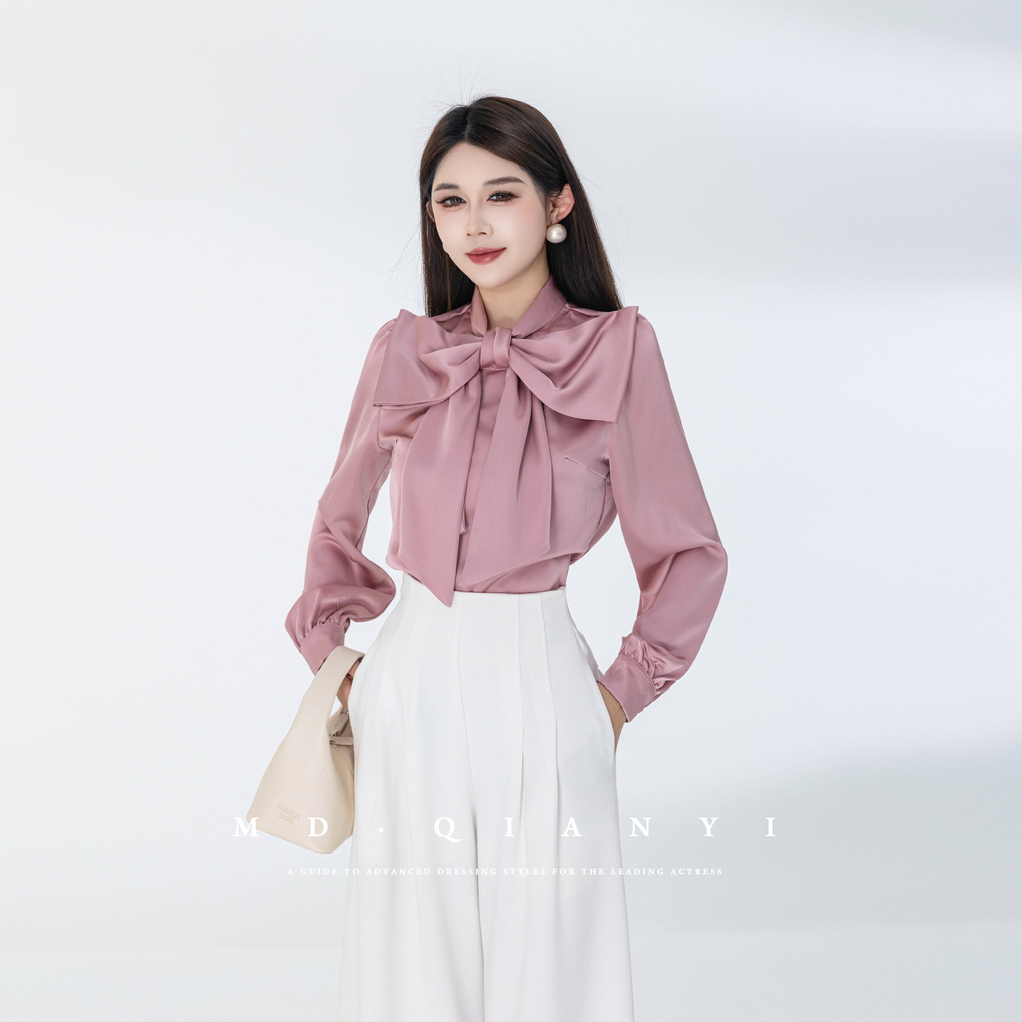 MD千亿【蝴蝶少女】2026春夏款时尚轻奢气质显瘦蝴蝶结上衣