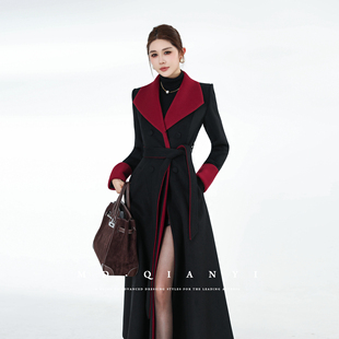 新款 2025冬季 气质百搭休闲毛呢外套 红黑序章 MD千亿
