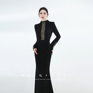 优雅设计感轻奢潮流长款 2026修身 连衣裙 洛神凌波 MD千亿