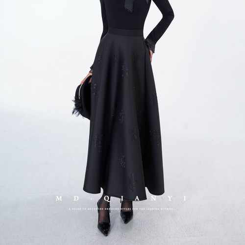 MD千亿【蝶雾竹影】2025冬季款时尚显瘦气质百搭半身裙