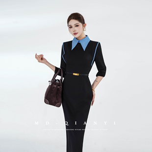 新款 2025冬季 显瘦收腰气质百搭连衣裙 幂格风尚 MD千亿