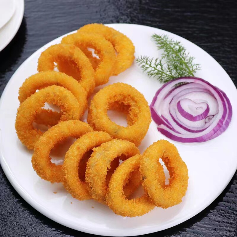 贝贝之星裹粉洋葱圈908g美式冷冻原味洋葱圈油炸烤箱休闲西餐小吃