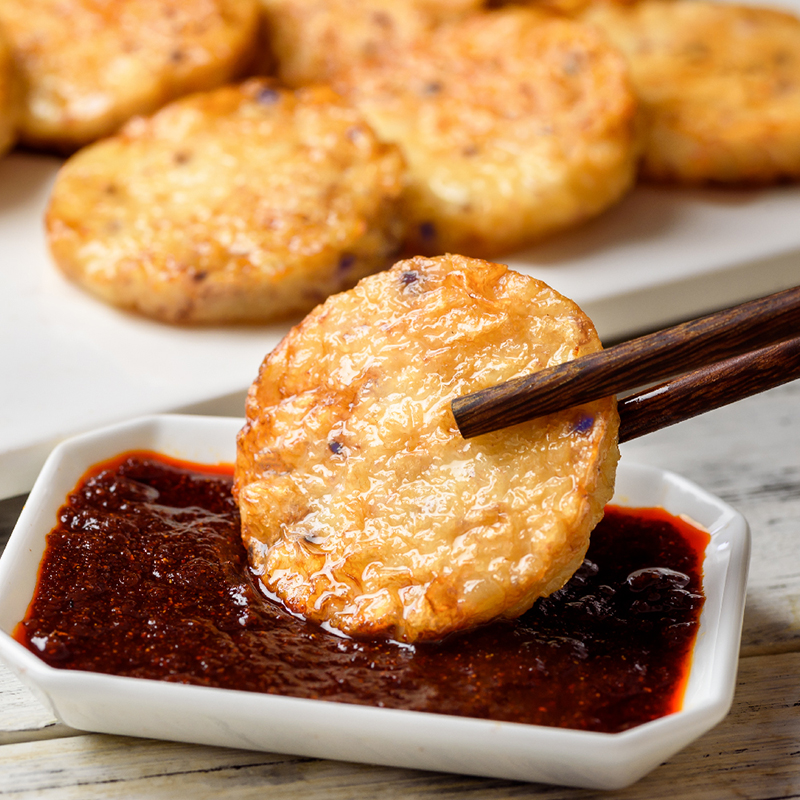 四海鲜装墨鱼饼手打墨鱼饼200g/包香煎油炸烧烤火锅鱼丸鱼饼小吃