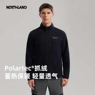 诺诗兰2025新款Polartec200保暖立领抓绒衣户外徒步登山外套男