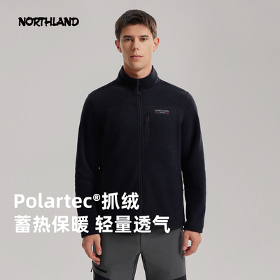 诺诗兰2025新款Polartec200保暖立领抓绒衣户外徒步登山外套男