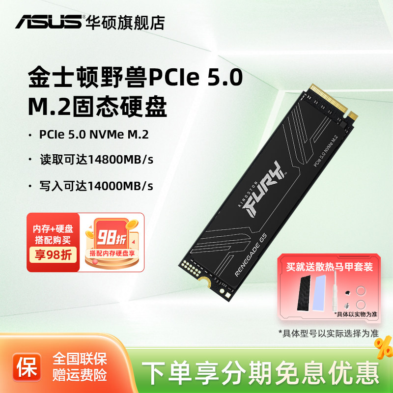 金士顿野兽FURY PCIE5.0 1T/2T/4T华硕笔记本台