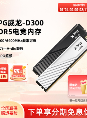 威刚威龙D300G DDR5 6000/6400 16/32/64G台式主机电脑马甲内存条