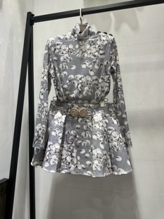 秋冬欧美风丝绒上衣十半裙时尚 套装