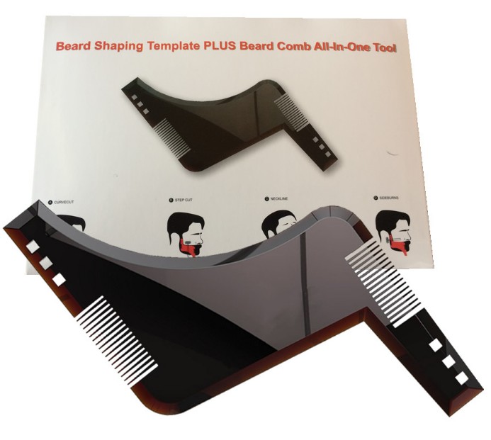 包邮新款双面胡子造型梳Beard Shaping Template胡须梳子-封面