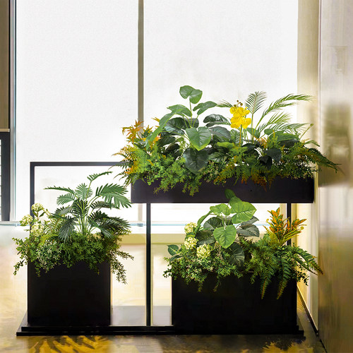 花箱植物仿真花摆设隔断花槽绿植