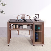 新中式 茶桌椅组合白蜡木简约阳台泡茶桌全实木茶台小户型功夫茶几