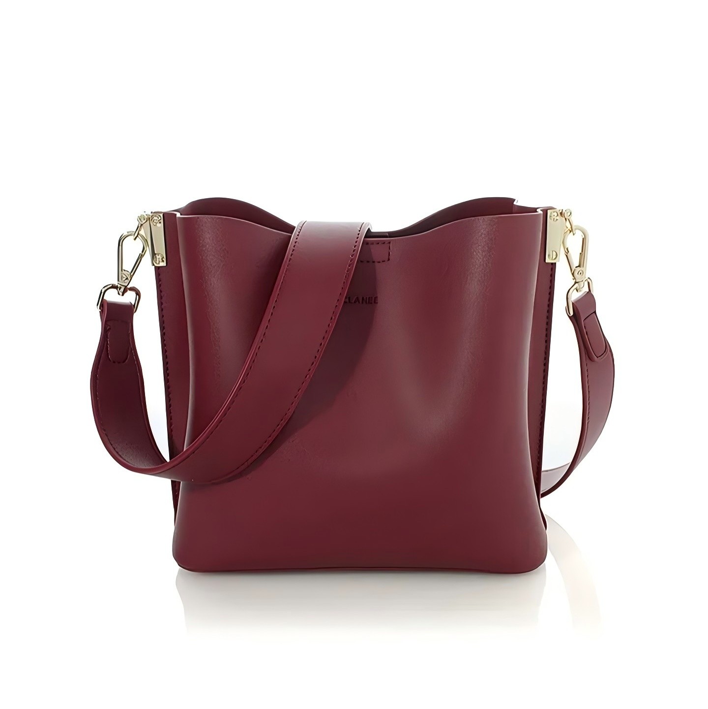 韩国直邮正品 MCLANEE纯色皮革拉链水桶包 深红色 11色,箱包皮具/热销女包/男包,腋下包,淘宝优惠券,粉丝福利购,淘宝优惠卷