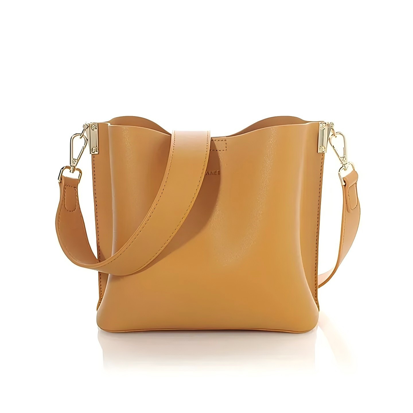 韩国直邮正品 MCLANEE纯色皮革拉链水桶包 芥末黄 11色,箱包皮具/热销女包/男包,腋下包,淘宝优惠券,粉丝福利购,淘宝优惠卷