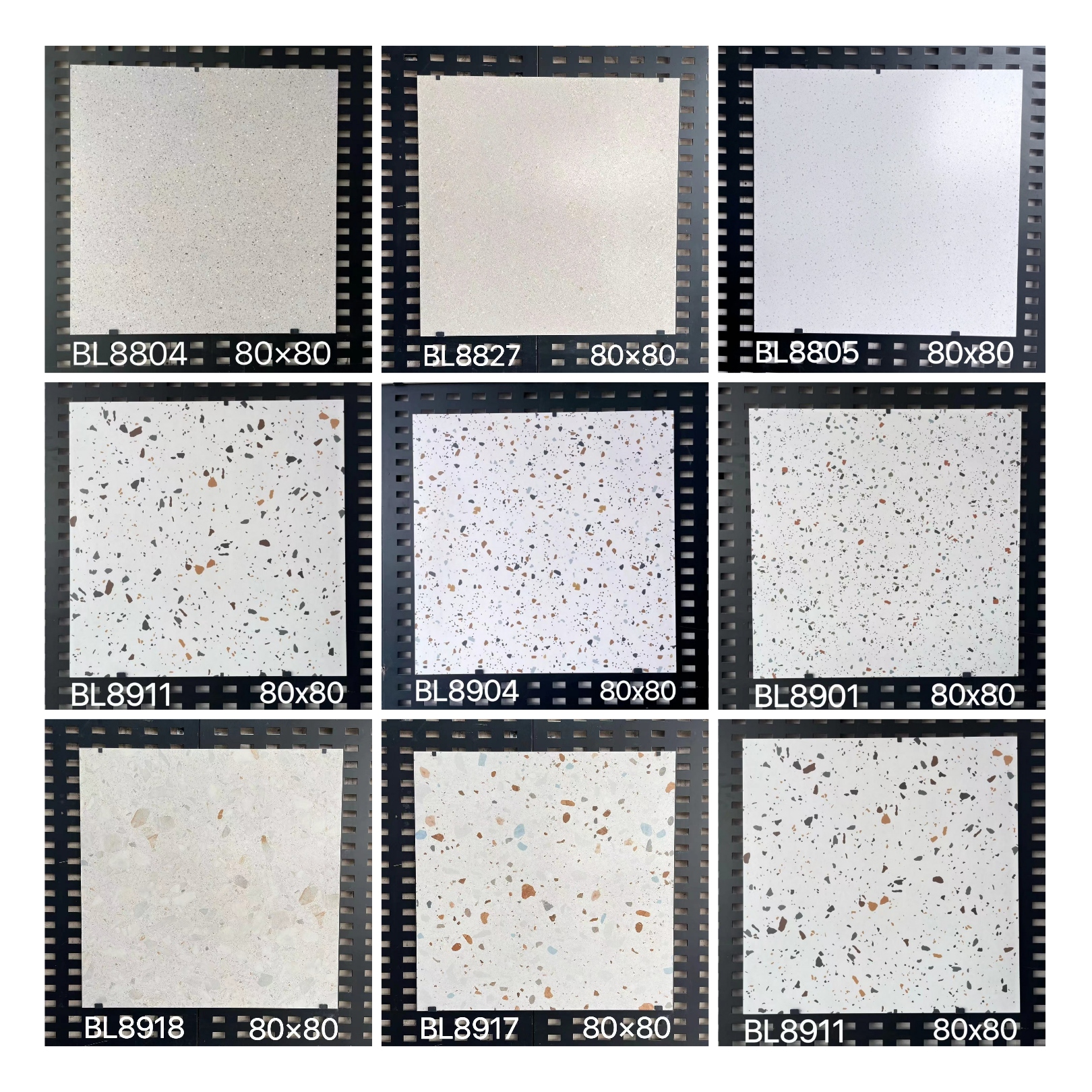 简色水磨石瓷砖80x80 餐厅蛋糕奶茶服装店美容院阳台浴室防滑地砖