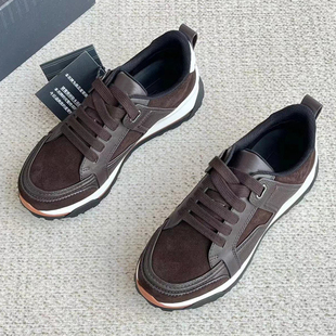 男士真皮运动休闲鞋牛皮拼接重工打造做工精细耐磨防滑品质杠杠滴