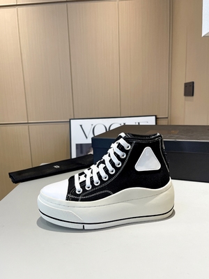 23新款R13厚底增高撞色帆布鞋女小众泼墨复古高帮内增高小白鞋