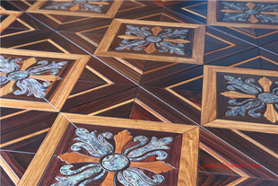 方形贝壳拼花木地板 酸枝 亚花梨 贝壳 艺术拼花地板多层拼花地板