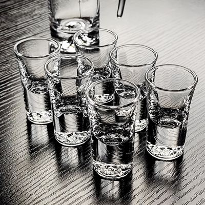 水晶玻璃10ml毫升小酒杯白酒杯分酒器一口酒盅子弹杯子冰山雪山底