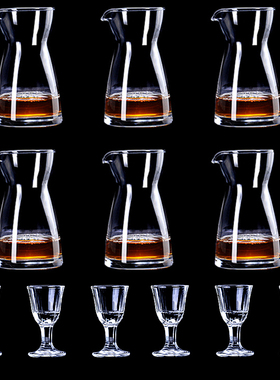 水晶玻璃小酒杯分酒器白酒杯家用白洒怀80毫升一口酒盅加厚高级感