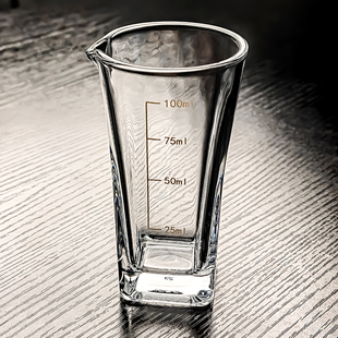 加厚玻璃白酒分酒器高级感家用带刻度酒杯打不烂 二两杯无把高档
