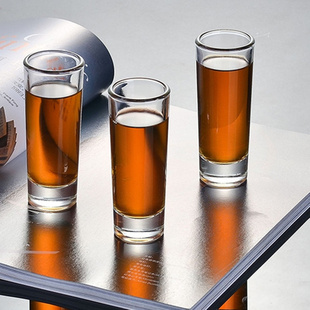 玻璃子弹杯细长细高小酒杯一两直身白酒杯高级感直筒杯子轻奢高档