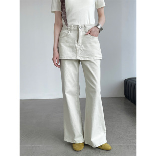 韩系小众屁帘阔腿裤 高腰牛仔裤 休闲裤 新款 U88029 女春季 滔川