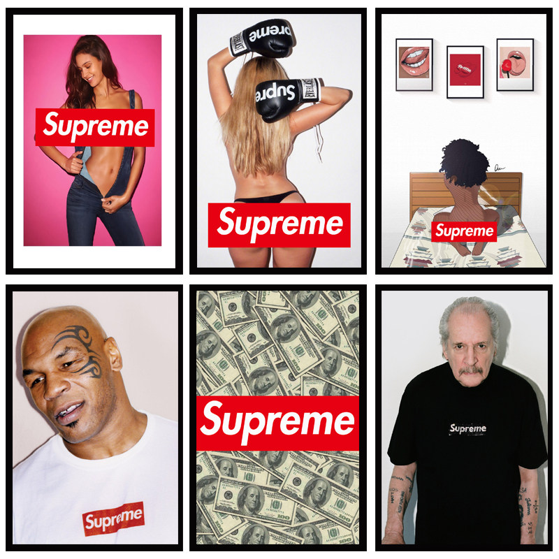 潮牌supreme装饰画泰森海报挂画欧美女潮流服装店工作室球鞋壁画