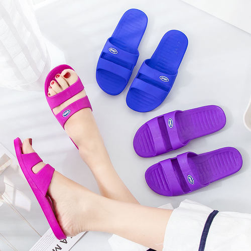 夏季拖鞋女纯色平底胶鞋塑料浴室